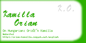 kamilla orian business card